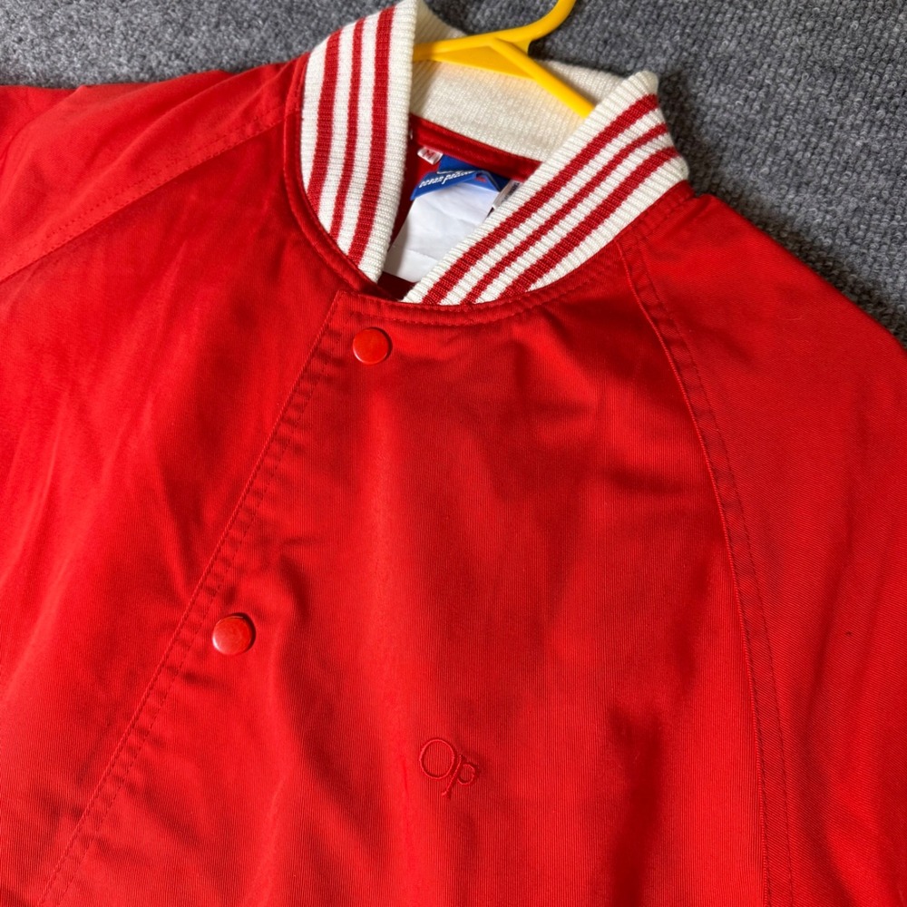 Vintage‎ Ocean Pacific OP Jacket Medium Red Bomber Varsity Taiwan ROC 80s 90s